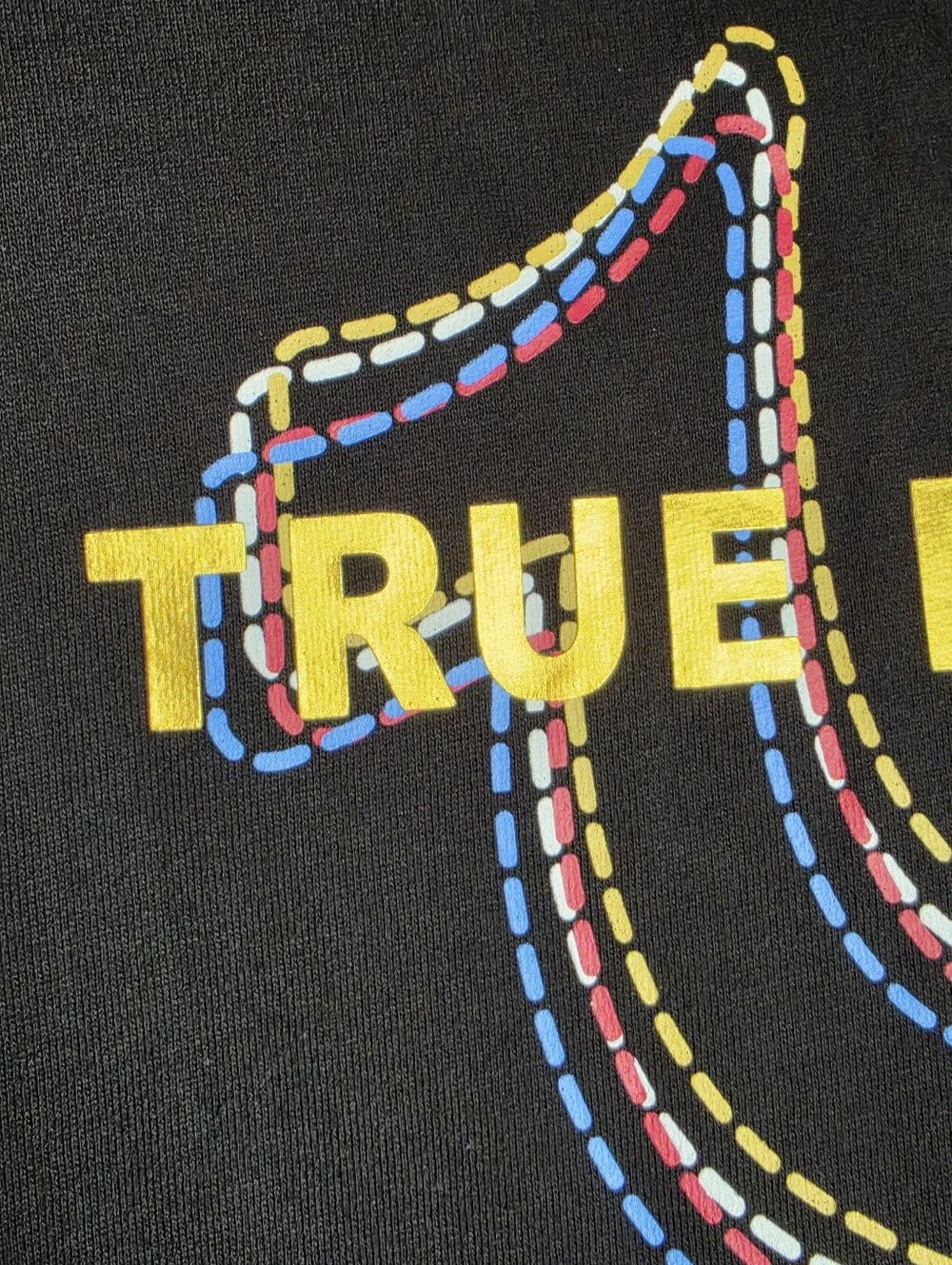 Men's True Religion Multi Horseshoe Black Zip Hoodie Sweatshirt Size XL New